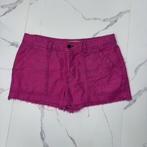 Free People Fuchsia Distressed Denim Cutoff Shorts